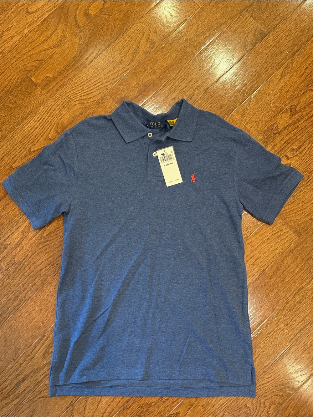 NWT Boys Polo by Ralph Lauren Heather Navy Short Sleeve Polo with Red Pony